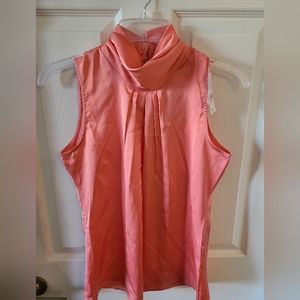 NWT New York & Company Satin/Silk-like Peach Strapless Halter Top, Womens XSmall